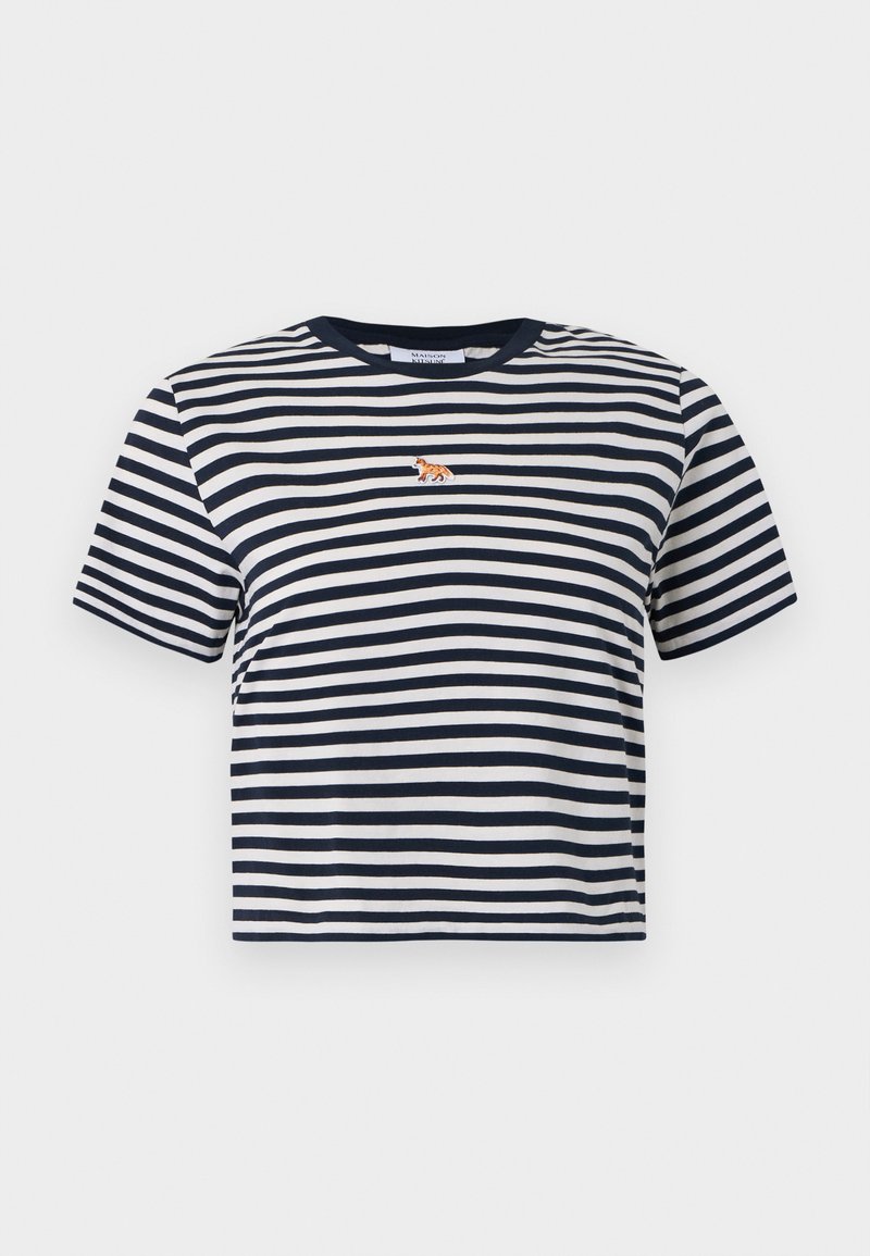 Maison Kitsuné T-shirt print donkerblauw