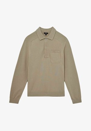 Reiss REGULAR FIT - CLINTON CONCEALED PLACKET  - Top s dlouhým rukávem - light sage green