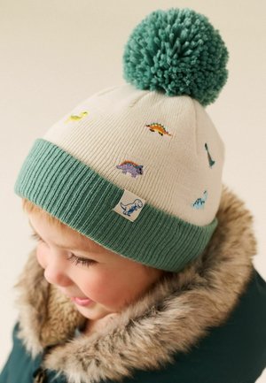 Next, EMBROIDERED POM BEANIE - Huer - ecru blue dinosaur