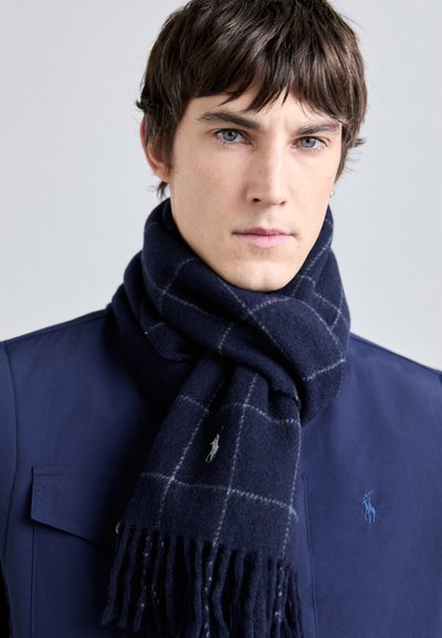 Polo Ralph Lauren WINDOWPANE PLAID WOOL BLEND SCARF UNISEX - Šalle - hunter navy
