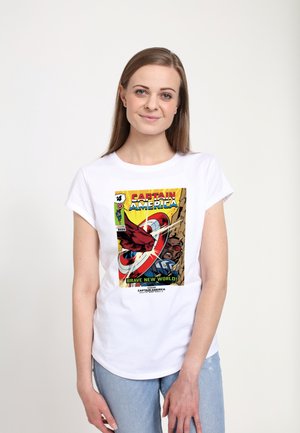 CAPTAIN AMERICA BRAVE NEW WORLD SHIELD - Print T-shirt - white