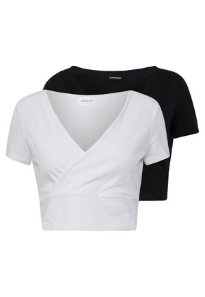 2 PACK - T-shirt print - black/white
