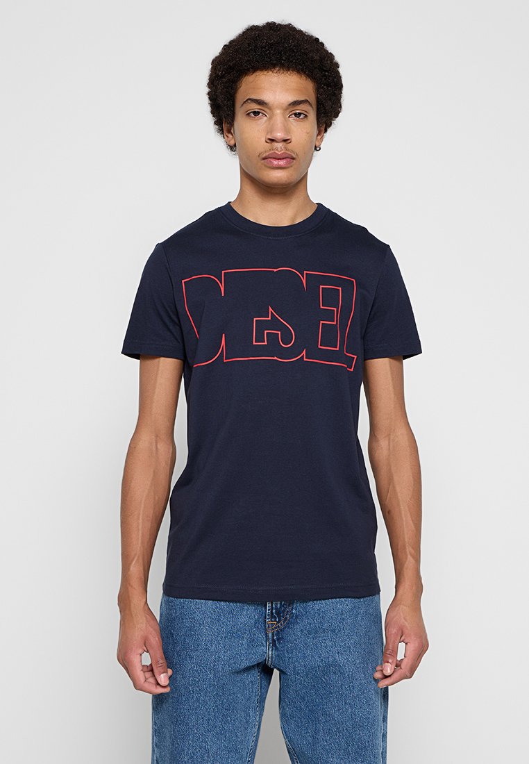 Diesel T-shirt print blauw