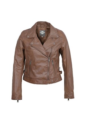 BELCHA - Chaqueta de cuero - cognac