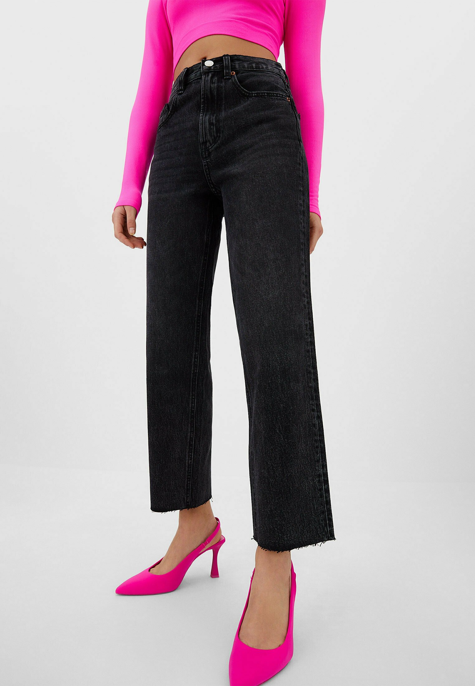 Stradivarius STRAIGHT FIT - Jeans a sigaretta - black denim/nero denim -  Zalando