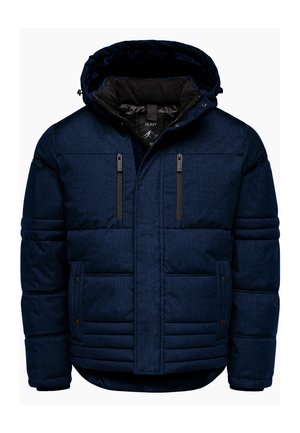 WARM GEFÜTTERT MIT KAPUZE - Winterjacke - navy