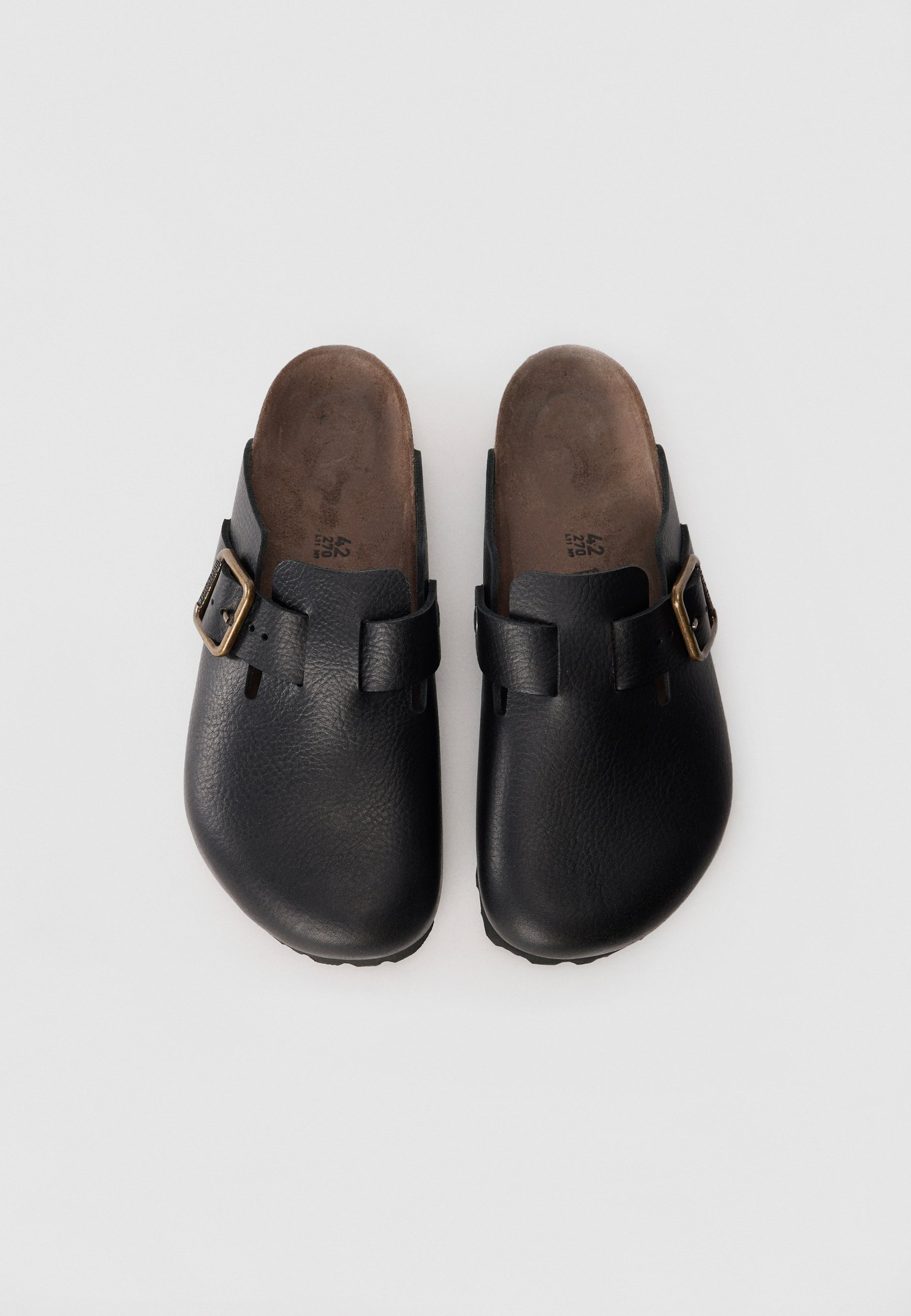 Birkenstock BOSTON WB LE VINTAGE WOOD BLACKN - REGULAR - Mules