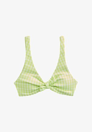 Next, REGULAR FIT - CROP BIKINI TOP - Bikinitop - lime green gingham crinkle
