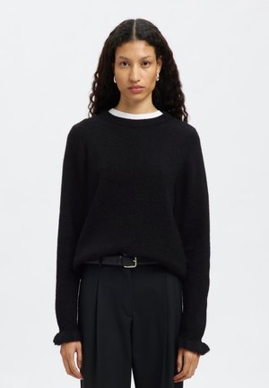 SLFLULU FRILL CUFF O NECK - Pullover - black