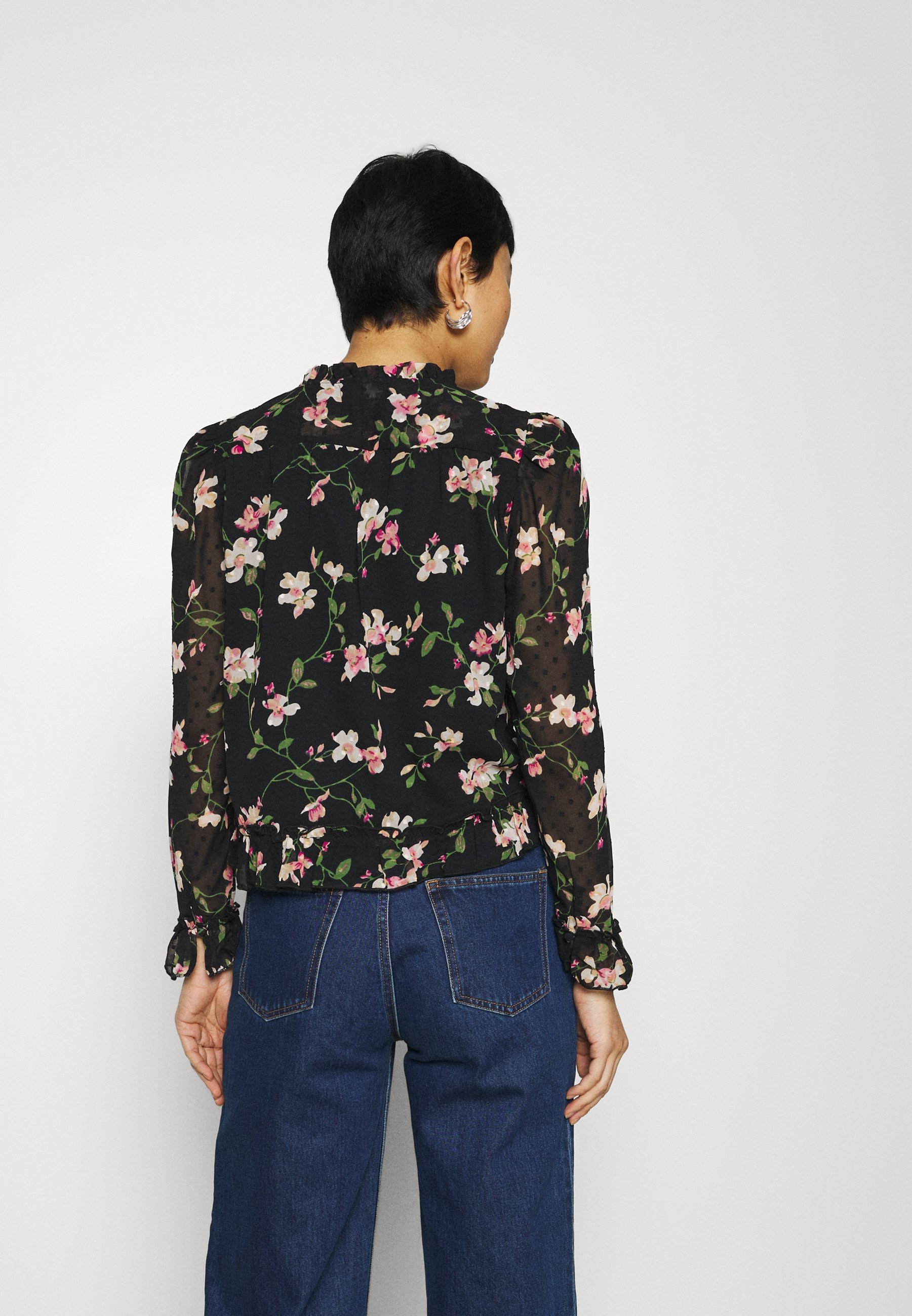Dorothy Perkins FLORAL DOBBY TIE NECK 