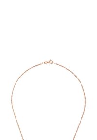 Collar de cadena en oro rosa con un diseño retorcido y cierre de langosta; presenta una textura delicada y ligera.