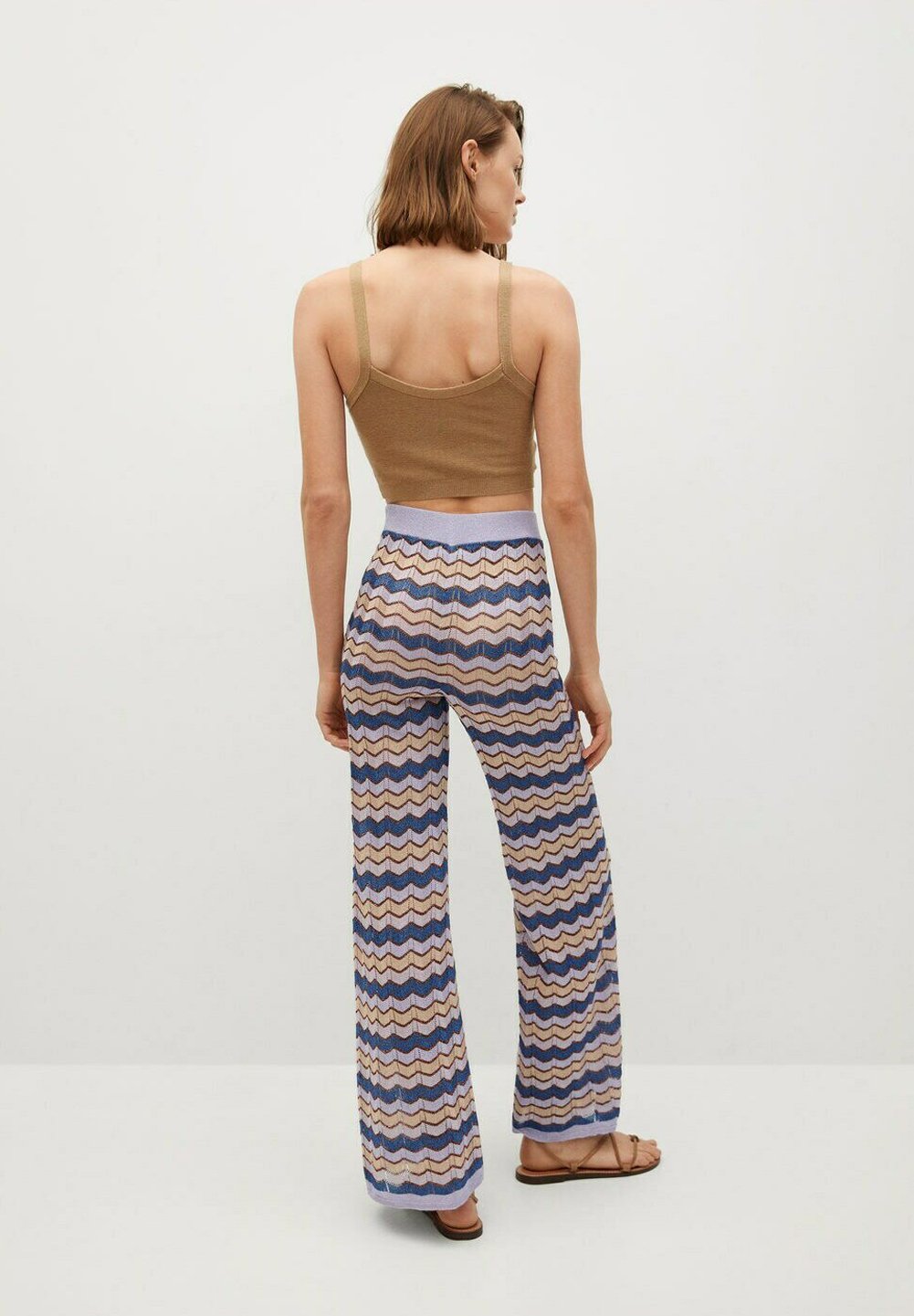 Mujer MANGO Pantalon Recto Piel Lila | Pantalones » Ponderosacondos