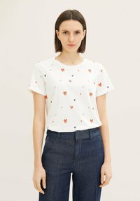 TOM TAILOR T-Shirt print - offwhite red heart design