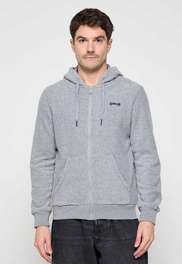 Schott Fleecejas grijs