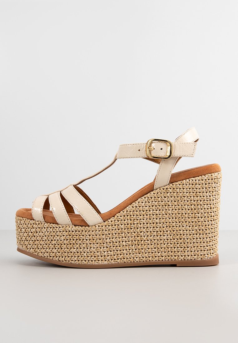 Unisa Sandalen met sleehak crème