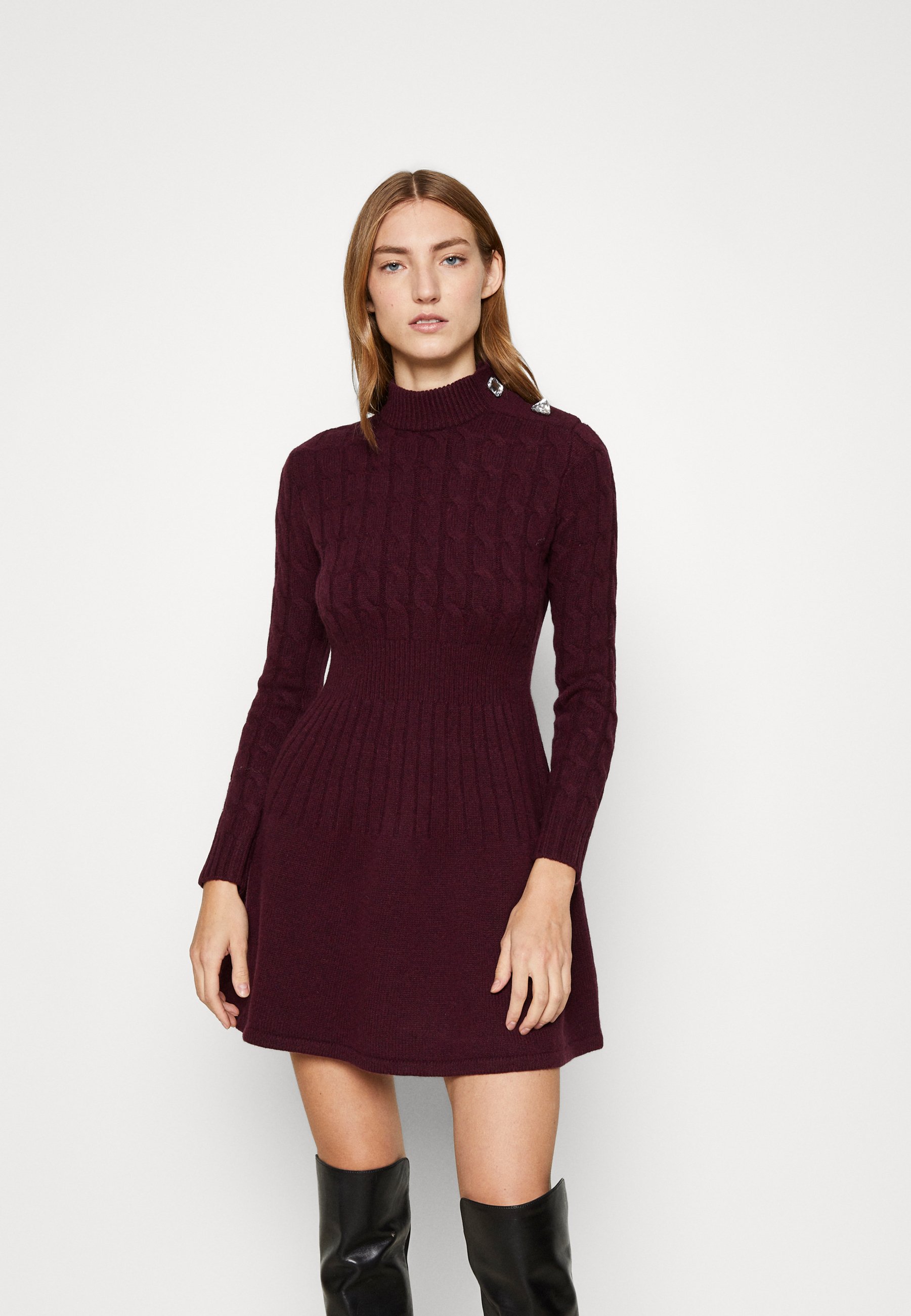 MAX\u0026Co. SCENICO - Gebreide jurk - burgundy/bordeauxrood - Zalando.nl