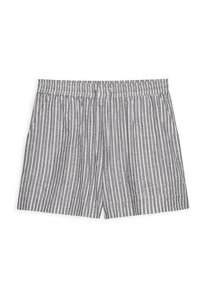 NA-KD, MID WAIST - Lühikesed püksid - grey white stripe