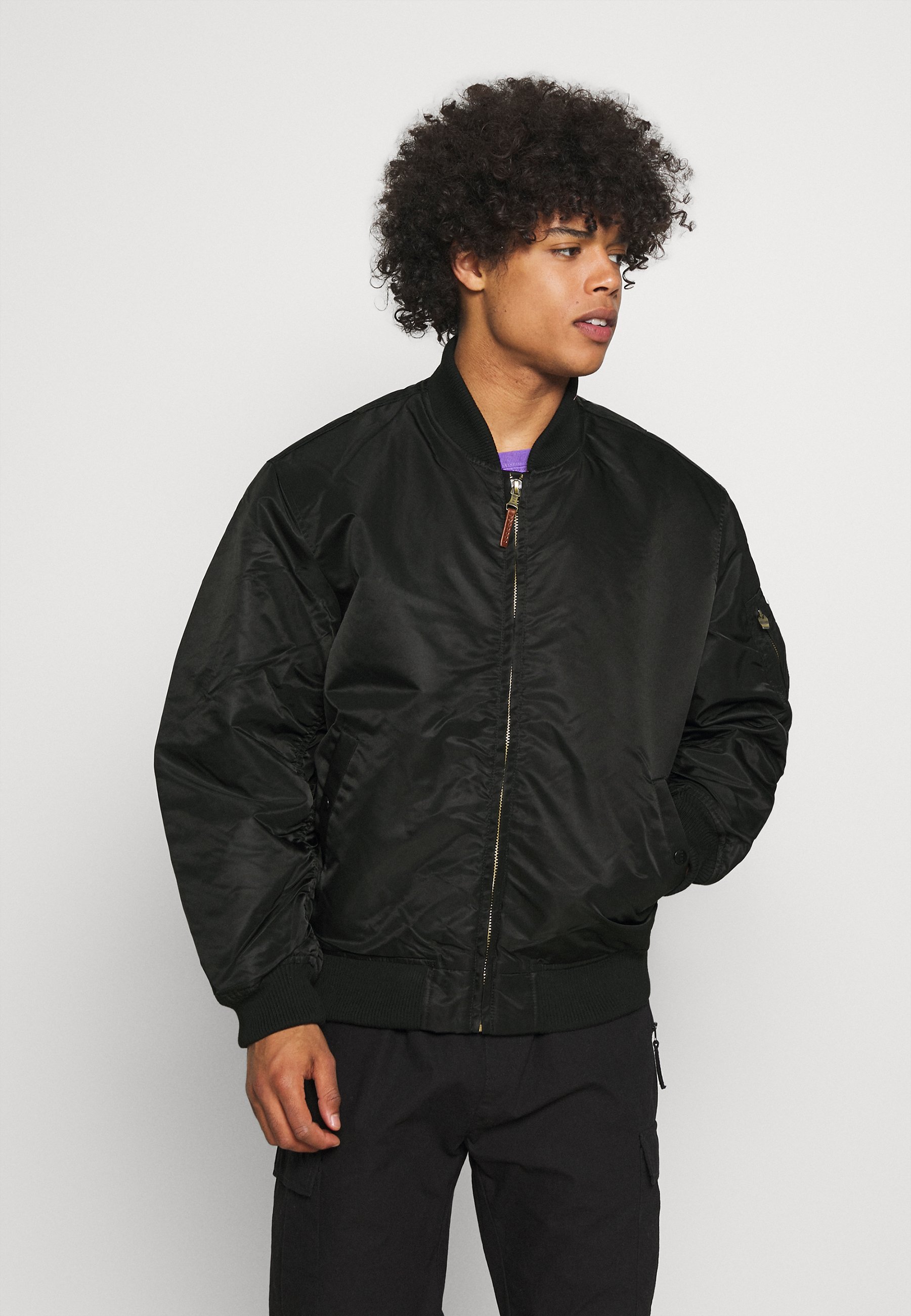 black reversible bomber jacket