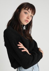Urban Classics LADIES SHORT SHERPA TROYER - Flisinis džemperis - black
