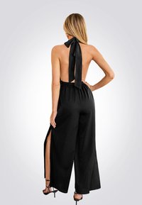 Cupshe ELEGANT HALTER NECK WIDE LEG - Mono - black
