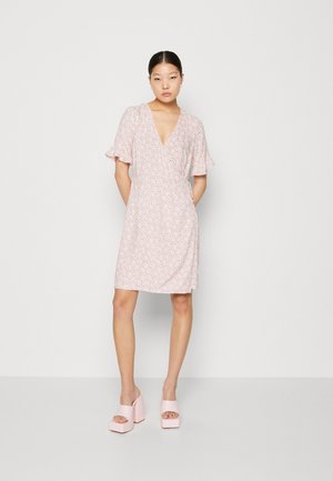 YAS SS WRAP PB - Rochie de zi - ecru/purple