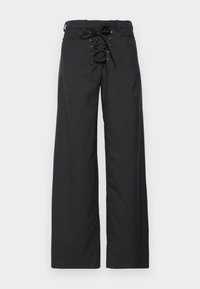 LACE WIDE LEG TROUSERS - Pantaloni - asphalt