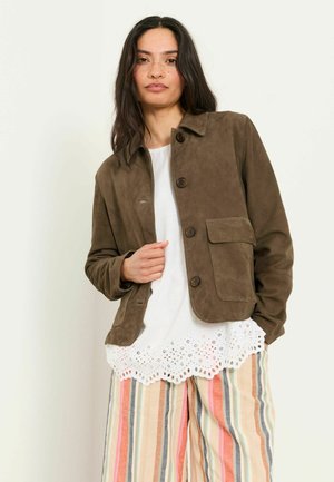 FatFace, Lederjacke - chocolate brown