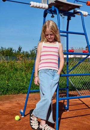 KOGSIRI FRONT SLIT SKIRT - Jupe longue - light blue denim