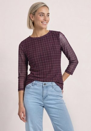 Street One, 3/4-ARM SHIRT AUS MESH MIT PRINT - Bluse - rustic rouge