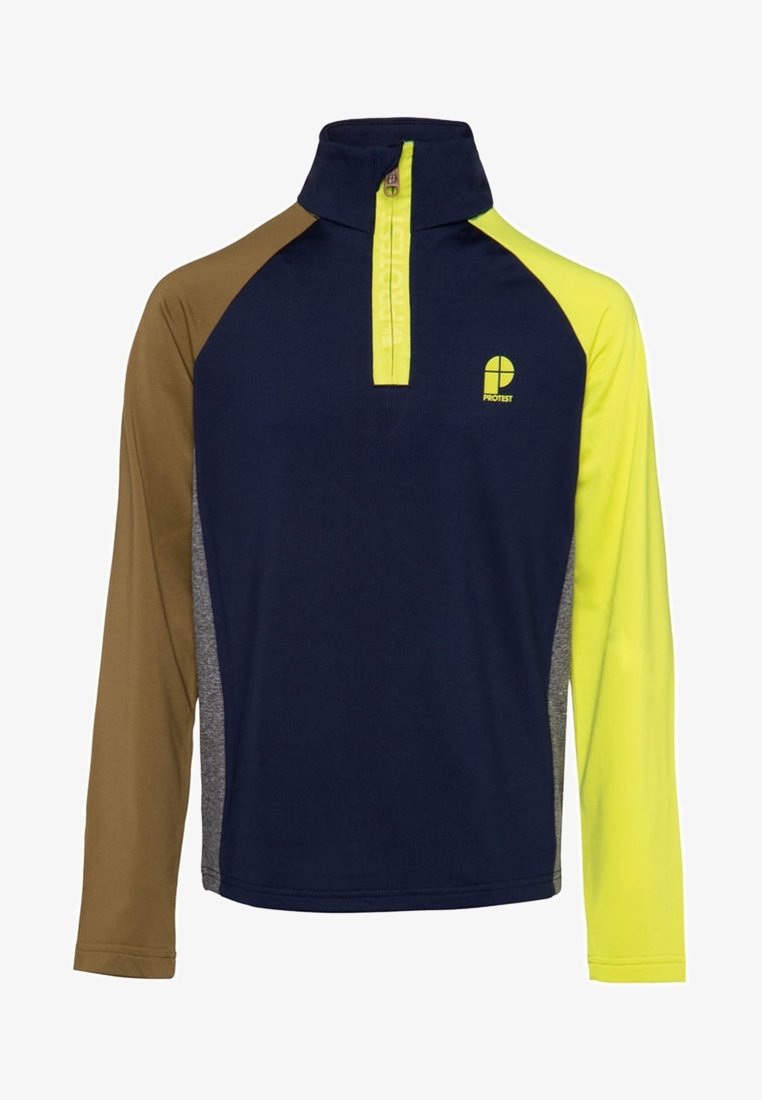 Protest Felpa in pile - dark blue/green/neon green