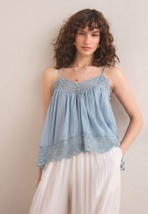 Next, REGULAR FIT - LACE TRIM CAMI TOP . - Top - blue