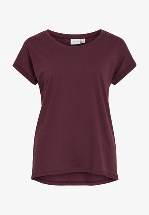 Bordo majica kratkih rukava s okruglim izrezom, malo dužim stražnjim dijelom i zavrnutim rukavima, od mekog materijala.