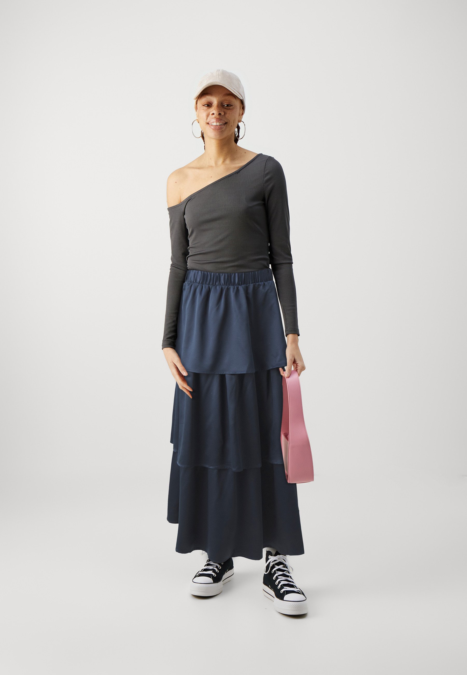VILA VIELLIE ANKLE LAYER SKIRT - A-line skirt - navy/dark blue