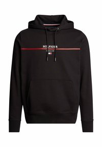 Tommy Hilfiger MONOTYPE STRIPE LOGO HOODY - Felpa con cappuccio - black