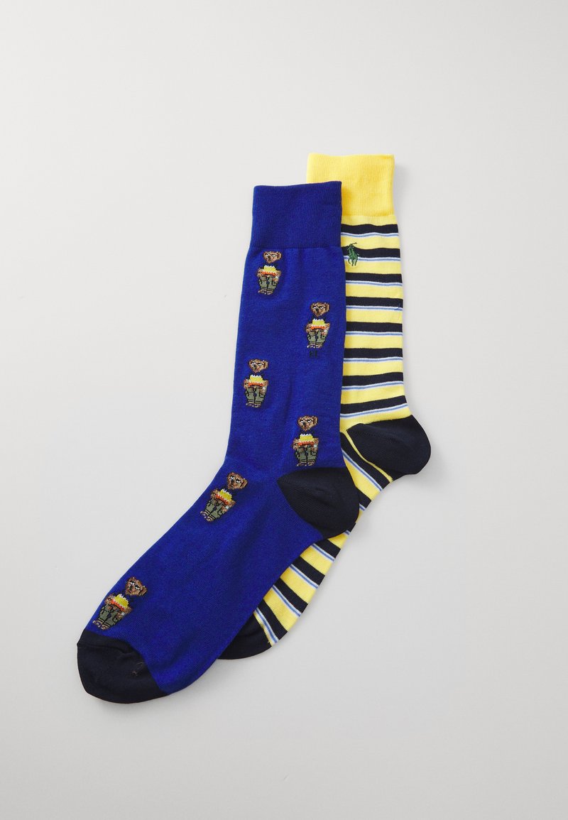 Polo Ralph Lauren CREW 2 PACK - Zoknik - blue/yellow
