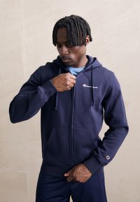 Champion - ICONS FULL ZIP HOODIE SMALL LOGO - Sweat zippé - dark blue Image miniature 1