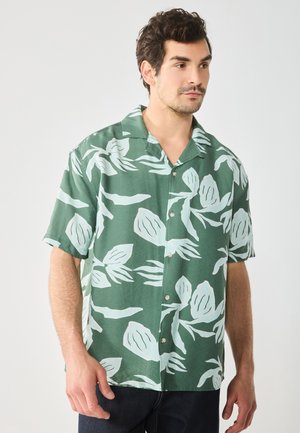 RESORT - Chemise - dark green/light blue