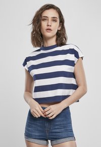 Urban Classics STRIPE - Marškinėliai su spaudiniu - darkblue/white