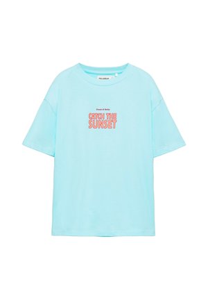 PULL&BEAR, OVERSIZE LOBSTER GRAPHIC - T-SHIRT - Nyomott mintás póló - turquoise