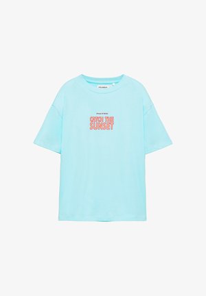 PULL&BEAR, OVERSIZE LOBSTER GRAPHIC - T-SHIRT - Nyomott mintás póló - turquoise