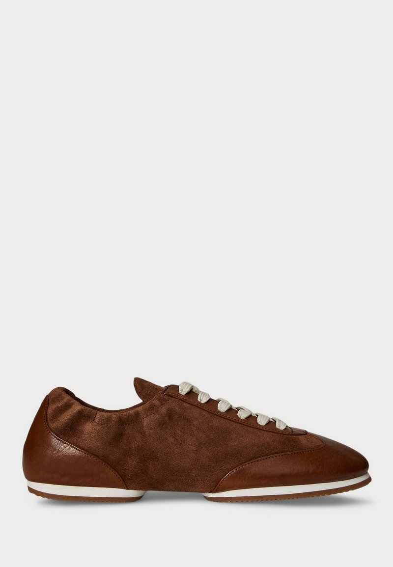 Polo Ralph Lauren THE LEATHER SUEDE PONY BALLERINA SNEAKER - Sneakers basse - coffee