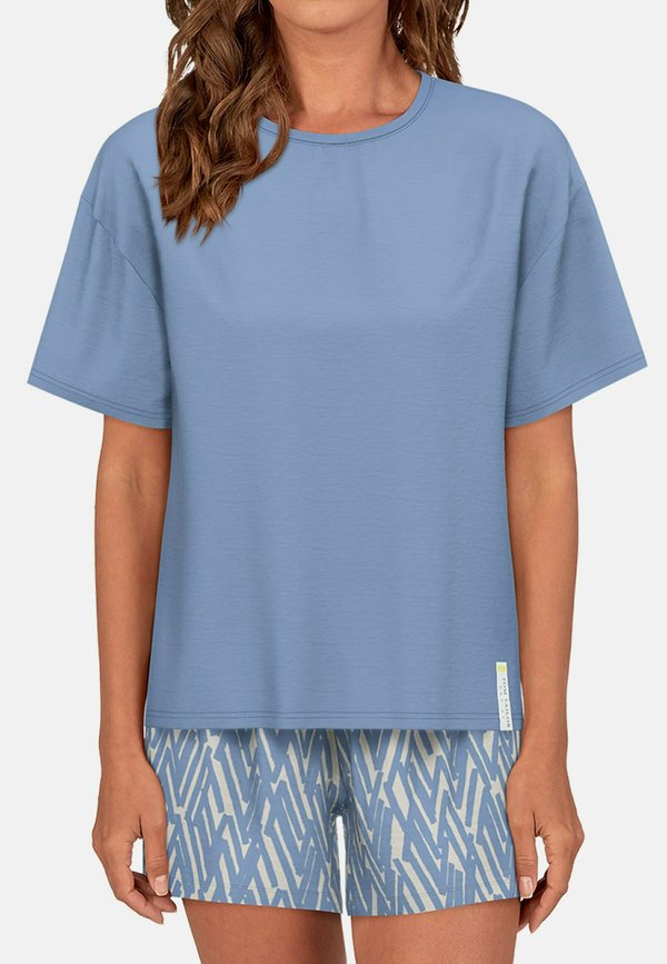 SET - Nachtwäsche Set - blau mittel allover