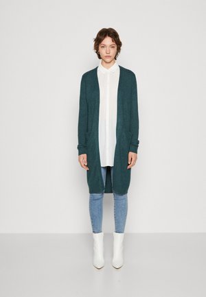 VILA VIRIL LONG CARDIGAN - Strickjacke - ponderosa pine/dark melange