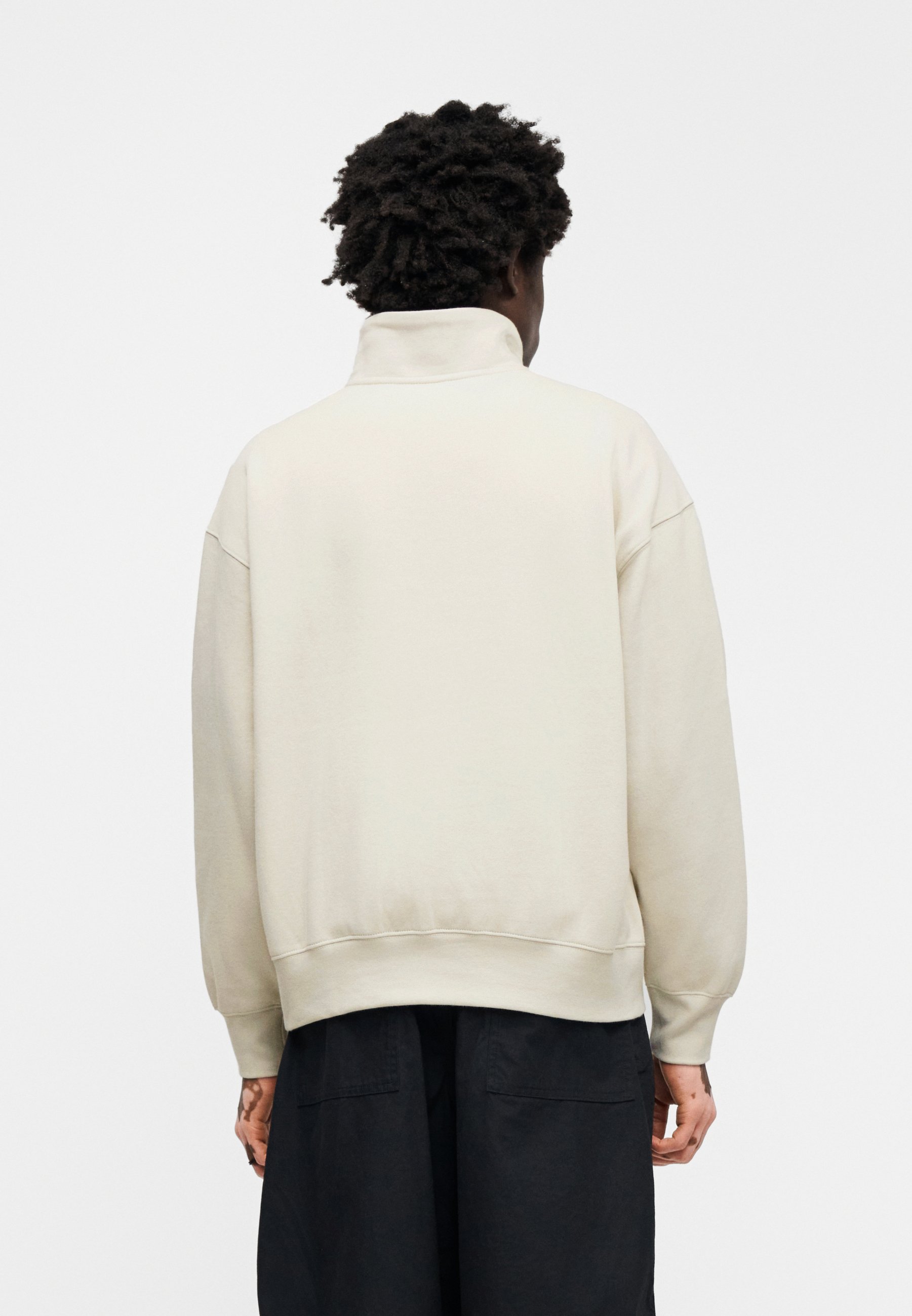 nike air ribbed high neck beige