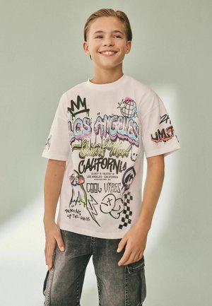 SHORT SLEEVE GRAPHIC STANDARD - Print T-shirt - white graffiti