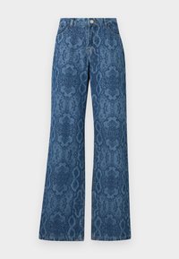 SNAKE WIDE LEG - Leveälahkeiset - medium blue denim