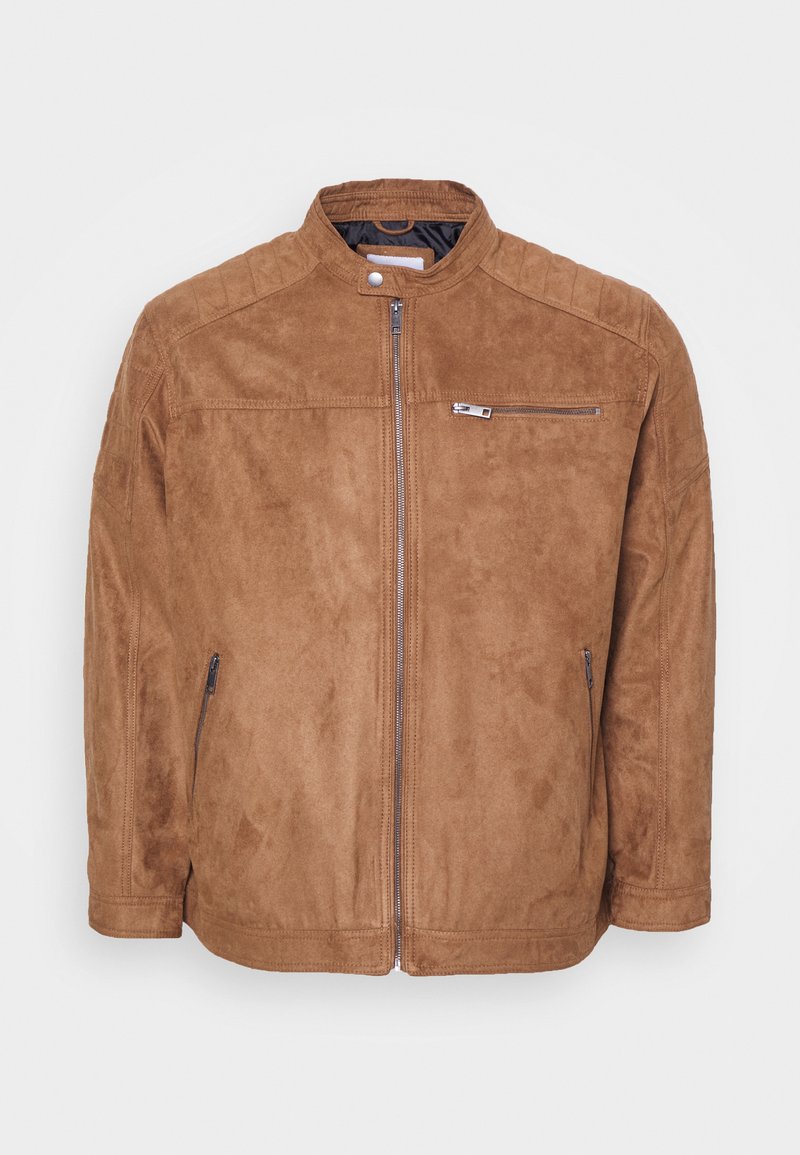 JACK & JONES Herren Kunstlederjacke – Biker-Style Mit Reißverschluss-Taschen, Lederoptik