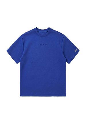 Royal blue short-sleeve crew neck t-shirt with subtle embossed "PXP" logo on chest and small oval logo on left sleeve.