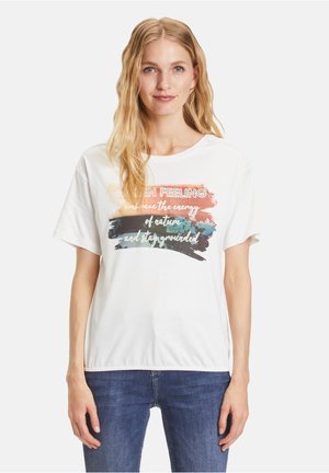 CASUAL - Printtipaita - cream khaki