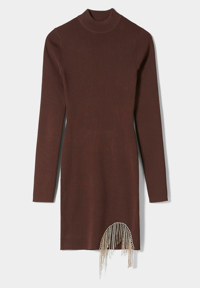 Bershka Gebreide jurk bruin Bershka Gebreide jurk bruin